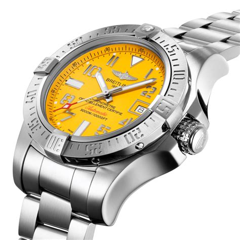 breitling yellow face avenger|Breitling Avenger seawolf yellow dial.